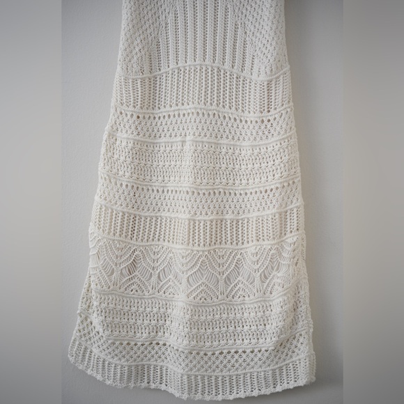 Abercrombie & Fitch Cream Crochet Knit Dress Boho Midi Size M (Tall) - Like New! - Picture 3 of 15